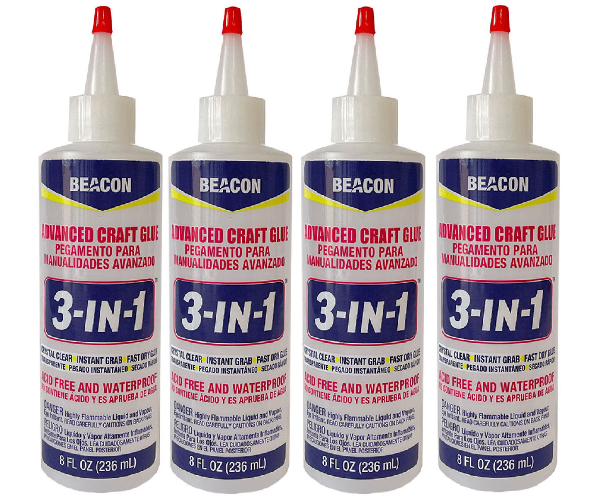 Beacon 3-in-1 Advanced Crafting Glue, 4-Ounce, 1-Pack (.1-Pack (Clear))