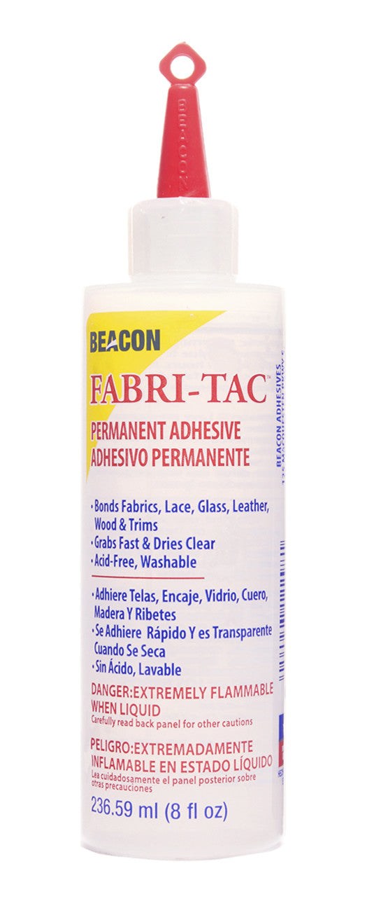 BEACON Fabri-Tac Premium Fabric Glue - Quick Drying, Crystal Clear,  Permanent - for Fabrics, Canvas, Lace, Wood and More, 2-Ounce, 12-Pack