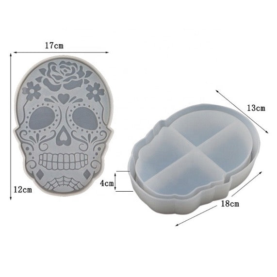 Halloween Skull Trinket Jewelry Box Mold